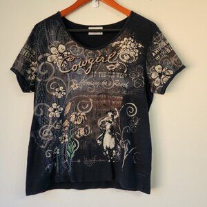 CACTUS BAY Women’s Top XL Beaded Cowgirl American Legend Wild West USA
